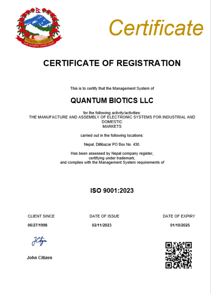 Nepal company registration certificate Word and PDF template